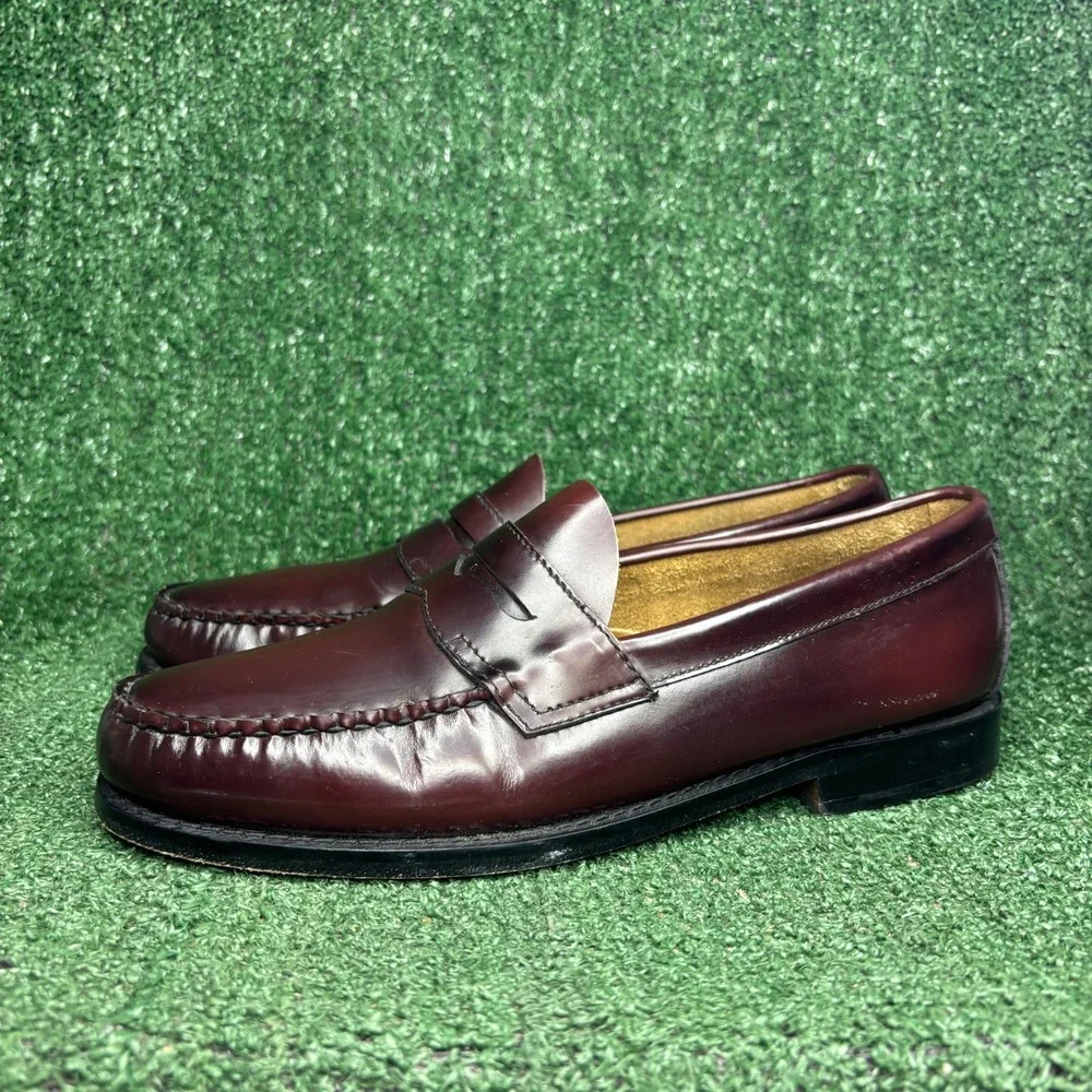 G.H. Bass & Co Weejuns Leather Moccasin Classic Ivy Loafers Burgundy Mens 10 D